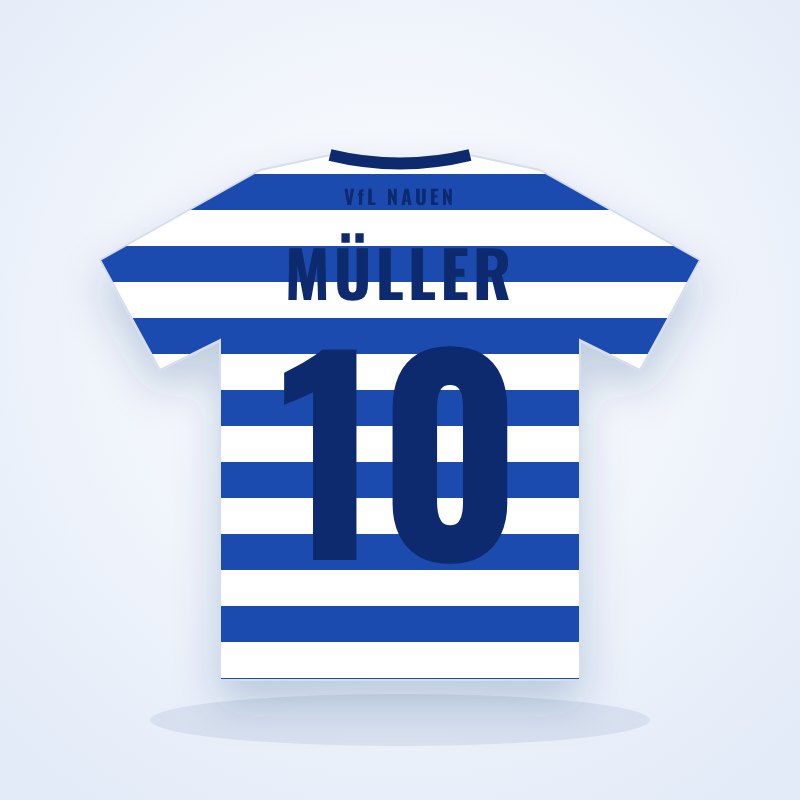 Trikot-Rückseite mit Name MÜLLER und Nummer 10